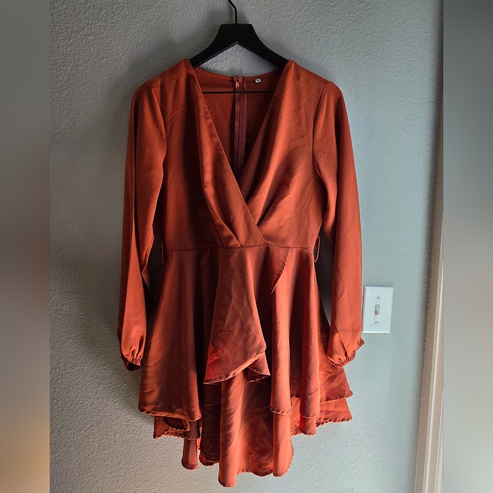 Rust Flowy Dress - M